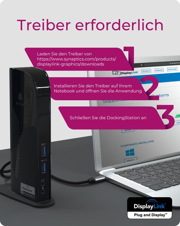 Produktbild Icy Box Ib-Dk2242ac (USB-B, 9 Ports)