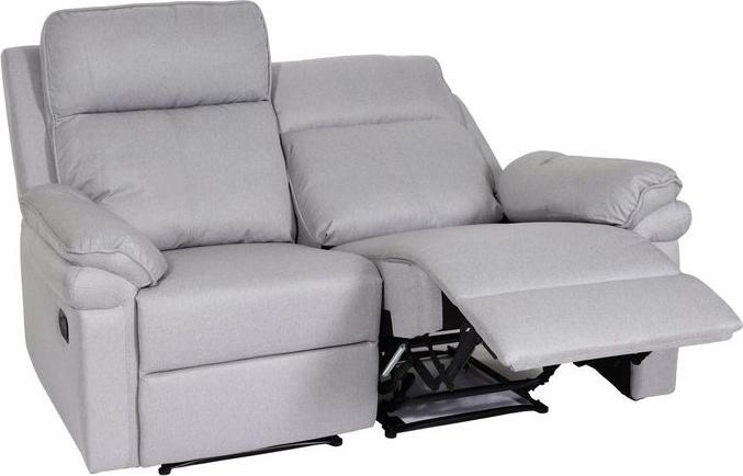 Produktbild Mendler 2er Kinosessel HWC-L94, Liegefunktion Nosagfederung Stoff/Textil - hellgrau