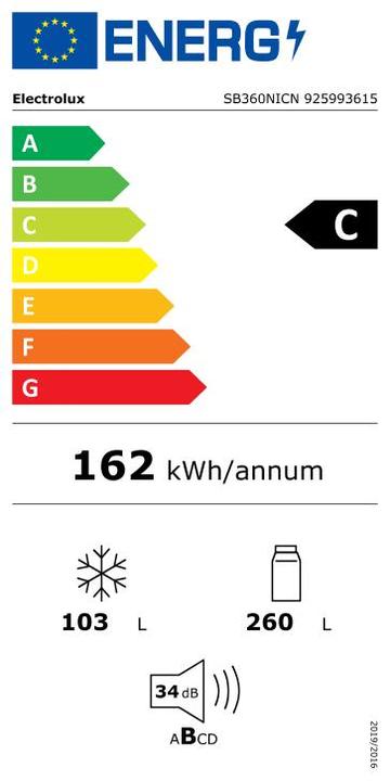 Etichetta energetica Electrolux SB360NICN (362 l)