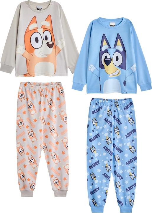 Actual product image Bluey Childrens/Kids Characters Long Pyjama Set (Pack of 2) (116)