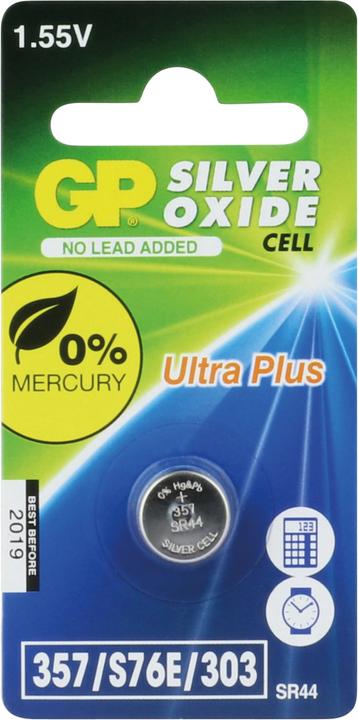 Actual product image GP Batteries Silver Oxide Cell 357 Disposable Battery SR44 Siler-Oxide (S) (1 pcs., SR44, 165 mAh)