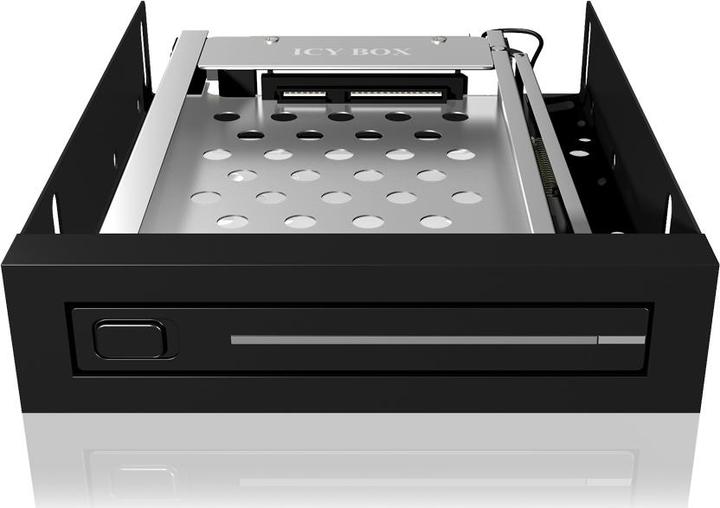 Actual product image Icy Box IB-2216StS SATA removable frame for 6,3cm 2.5Z HDDs SSDs in 3.5Z bay Hot-Easy-Swap Alu plastic black
