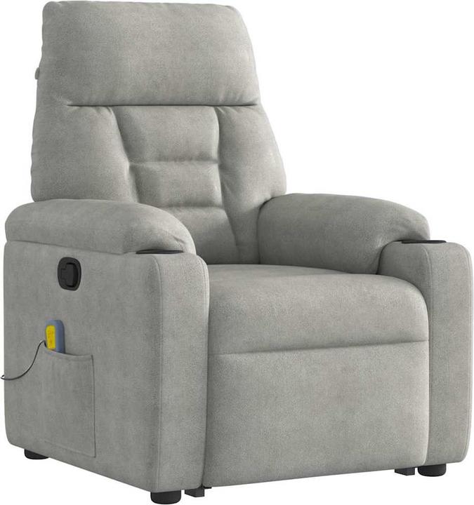 Immagine prodotto VidaXL Poltrona massaggiante con ausilio stand-up Tessuto in microfibra grigio chiaro Poltrona relax
