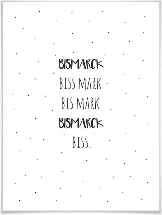 Actual product image Trenddeko Tongue twister - Bissmarck bit Mark (60 x 80 cm)
