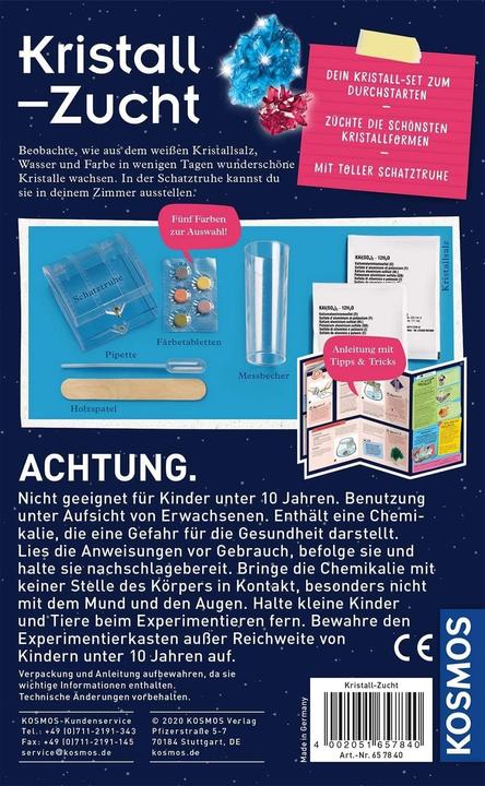Produktbild Kosmos Kristall-Zucht Experimentierset, Kristalle in deinen Lieblingsfarben