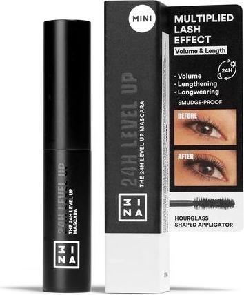 Actual product image 3INA MAKEUP The 24H Level Up Mascara 900 Black Volume & Length Definition Travel Size Sensitive Eyes (900 black)