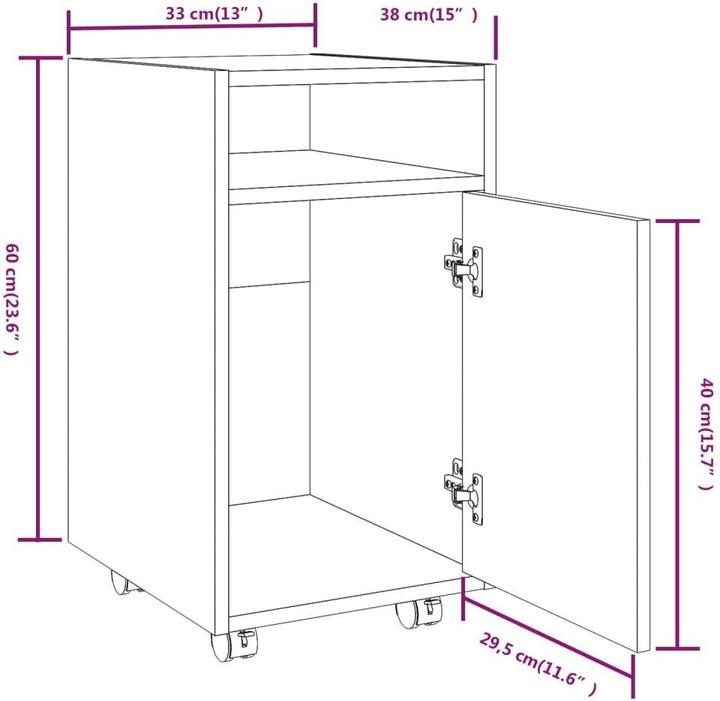Produktbild VidaXL Carolee (33 x 38 x 60 cm)