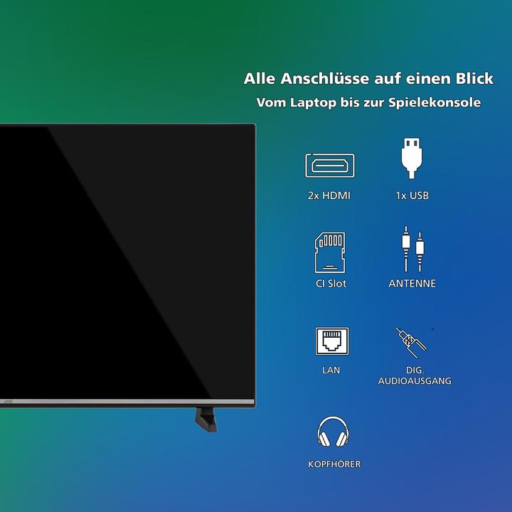Actual product image JVC Fernseher 40 Zoll Smart TV VIDAA LT-40VDF5455 - Full HD Fernseher, HDR TV mit Triple-Tuner (40", LED, Full HD, 2025)