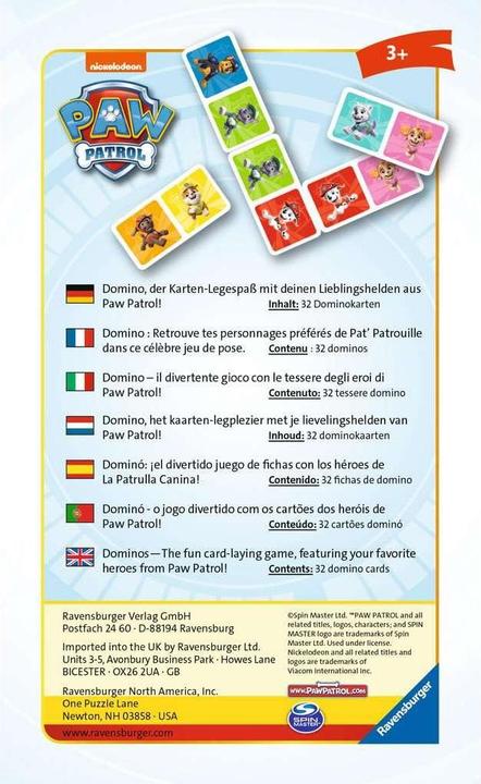 Produktbild Ravensburger Paw Patrol Domino (Deutsch, Englisch, Französisch, Portugiesisch, Niederländisch, Spanisch)