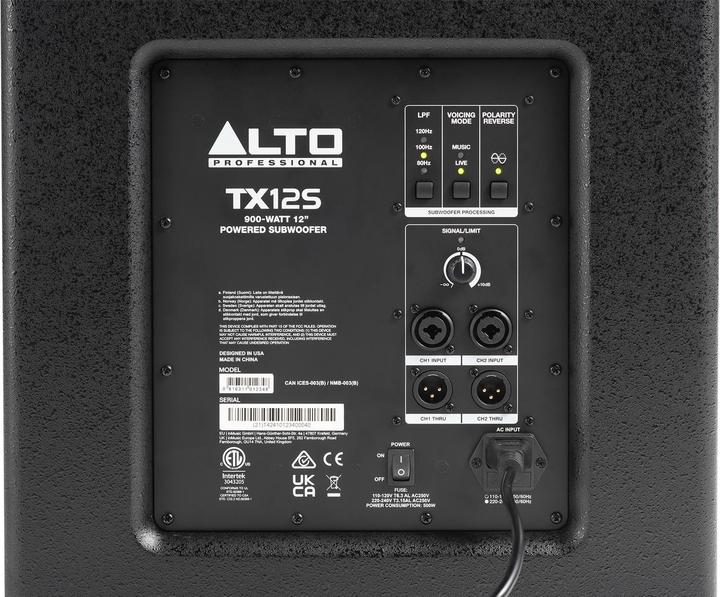 Actual product image Alto TX12S (Subwoofer active, 1x 900 W)