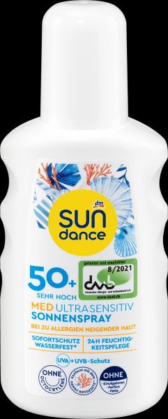 Actual product image dm Sundance MED ultra sensitive (Sun spray, SPF 50+, 200 ml)