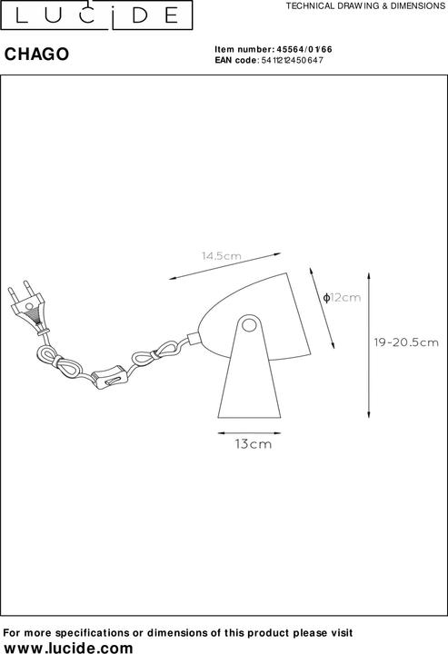 Actual product image Lucide Chago (E14)