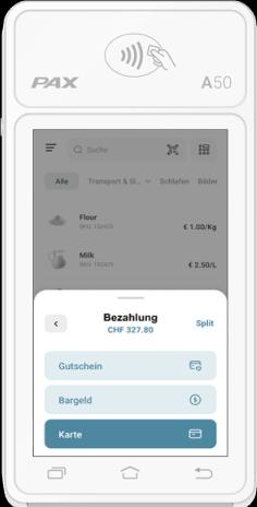 Produktbild Baso Payyap Kassenlösung + Wallee PAX A50s Zahlterminal auf einem Gerät