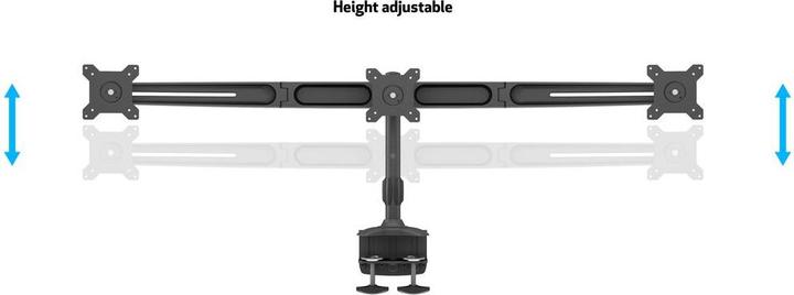 Produktbild Multibrackets Monitorhalter 3- fach,bis 24" Metall, schwarz (Tisch, 24")
