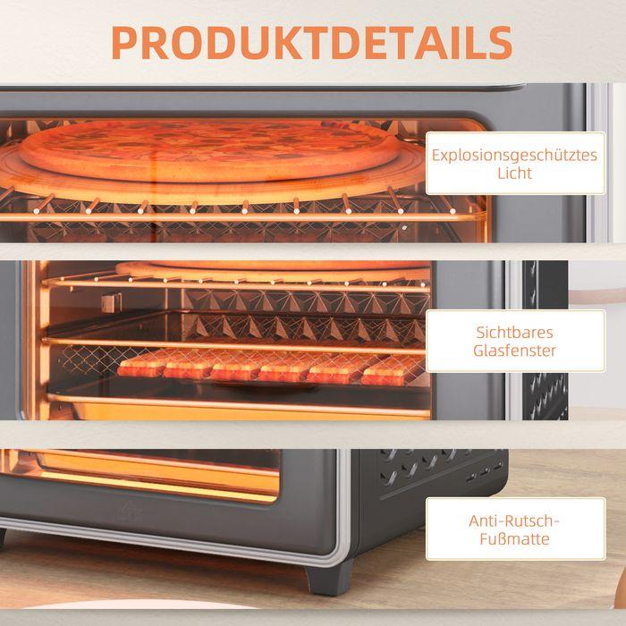 Produktbild Swisshandel24 Minibackofen mit Umluft 20L Mini Ofen mit Backblech, Grillrost und Krümelblech, 90-230°C