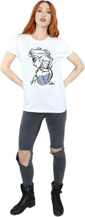 Immagine prodotto Disney Frozen Maglietta boyfriend in cotone Elsa Sketch (L)