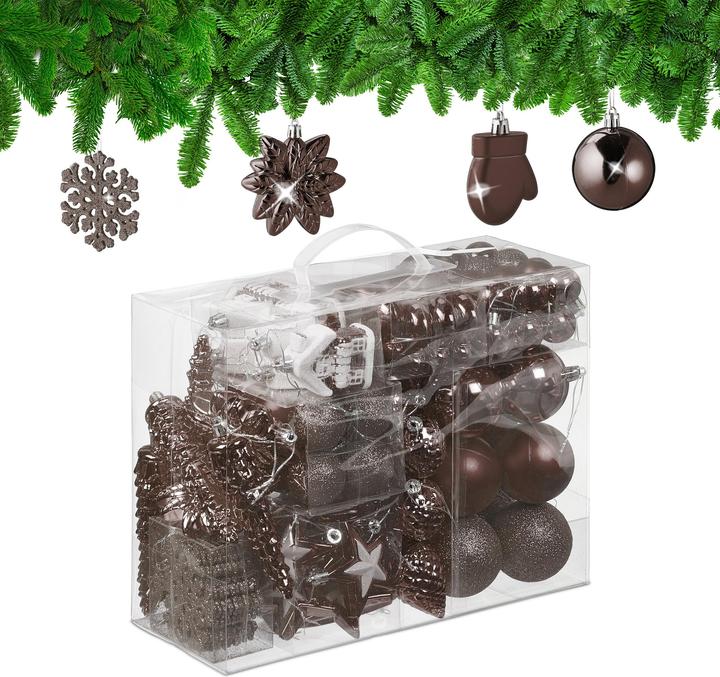 Relaxdays 100-tlg. Weihnachtskugeln-Set (100 -teilig)