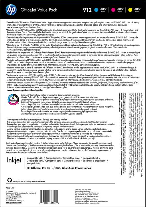 Immagine prodotto HP Pacchetto valori n. 912 - (6JR41AE) (M, Y, C)