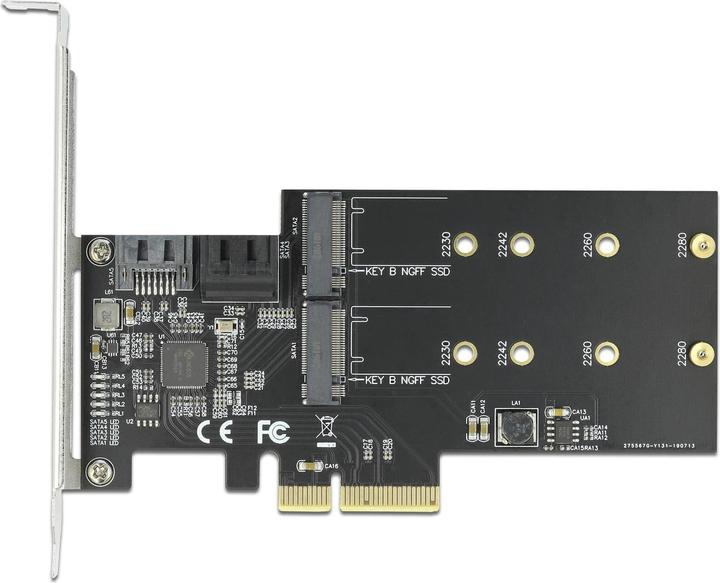 Immagine prodotto Delock Controller SATA PCI-Ex4 - 3xSATA3, 2xM.2 Key-B