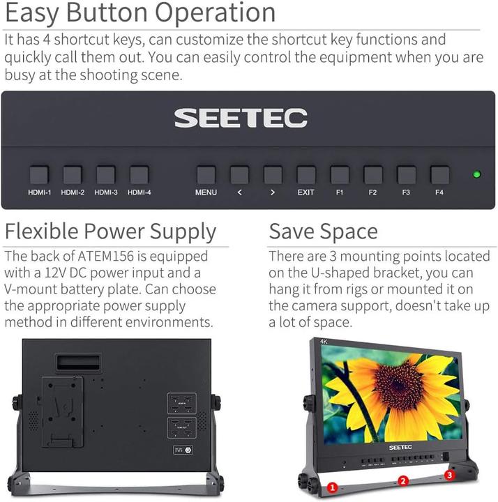 Produktbild Feelworld SEETEC ATEM156 15,6 Zoll-Live-Streaming Broadcast Director Monitor (15.60")