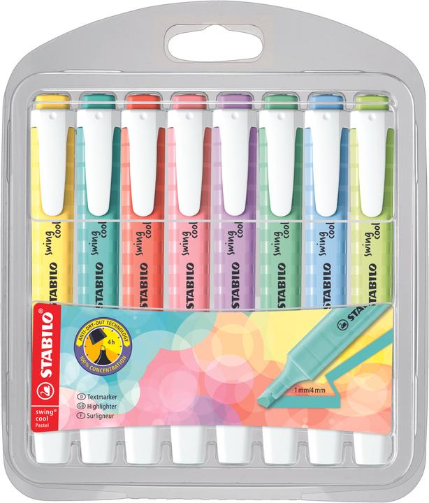 STABILO Textmarker Swing Cool (Pastel shades, 4 mm, 8 x)