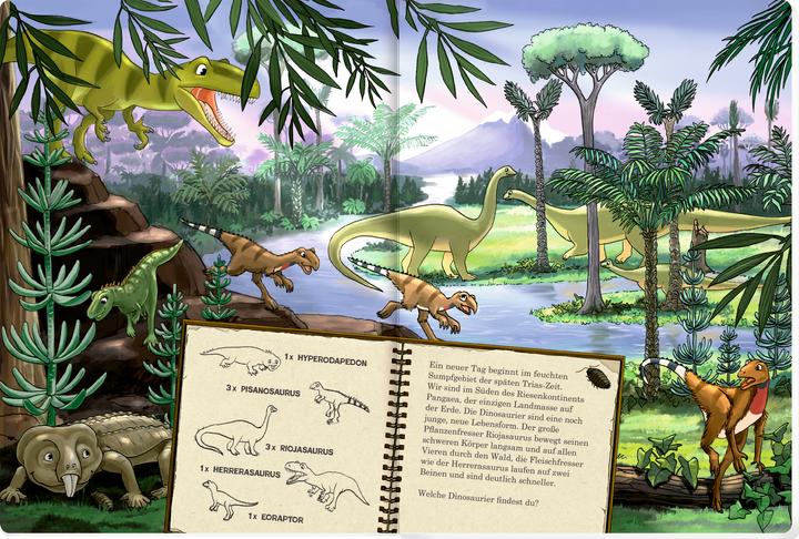 Produktbild Mein riesengrosses Wimmel-Such-Buch: Dinosaurier & Co (Deutsch, Antje Flad, 2023)