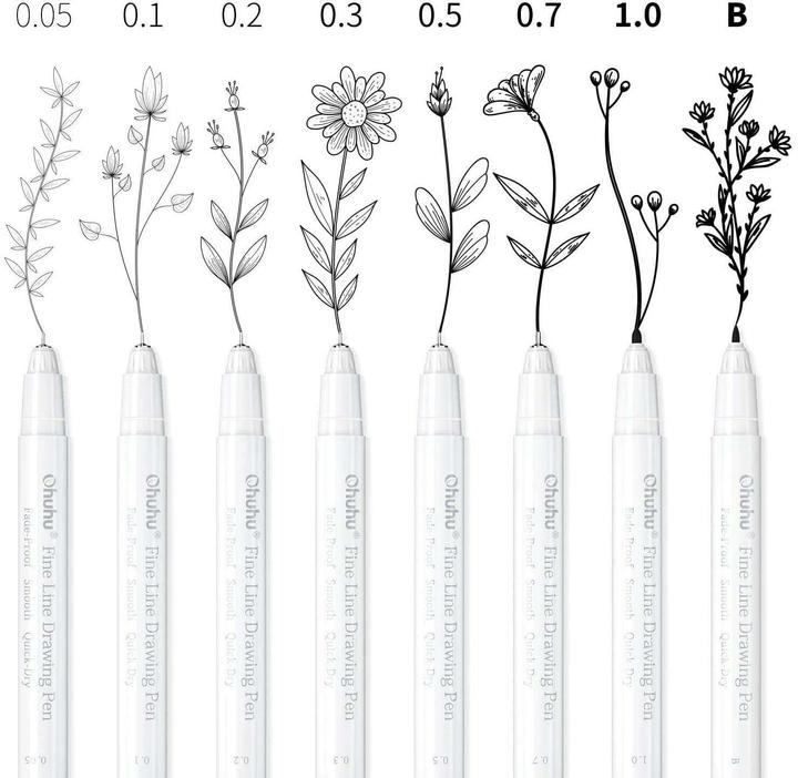 Produktbild Ohuhu Fineliner-Zeichenstifte (Mehrfarbig, 8 x)