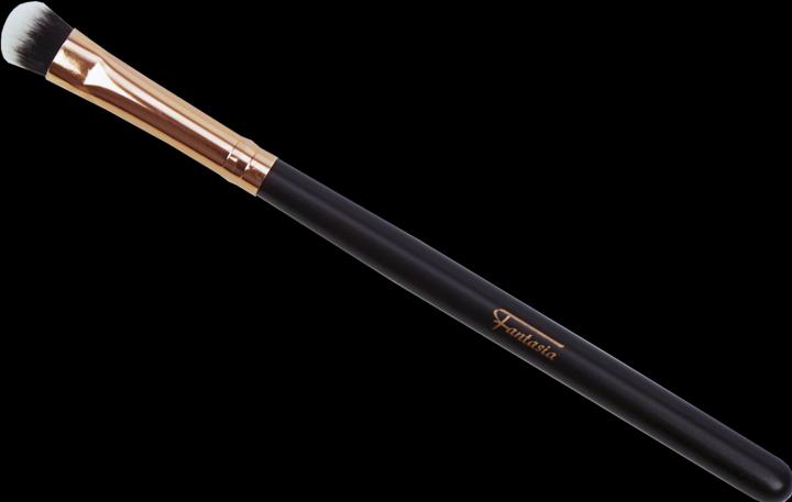 Lidschattenpinsel flach, oval mit kupferfarbener Zwinge, Synthetikhaar, brauner Griff (Eyeliner)