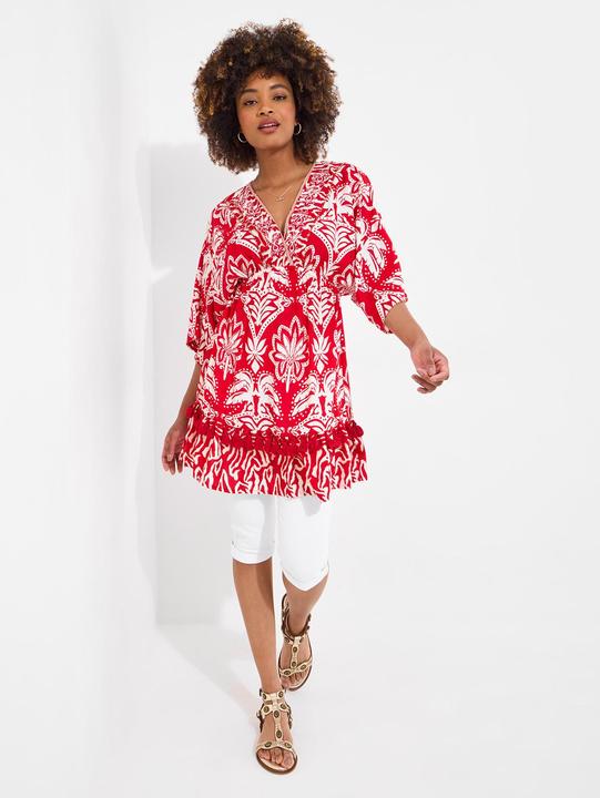 Actual product image Joe Browns Batwing Sleeve Wrap Front Tassel Tunic Dress (44)