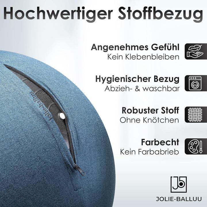 Produktbild Jolie-Balluu Ergonomischer Sitzball für Büro mit Stoffbezug (65 cm)