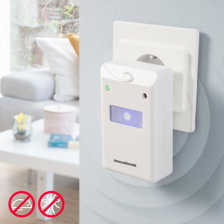 Image du produit InnovaGoods Repousseur de parasites à ultrasons avec lumière LED Killekt Duo 2 pièces