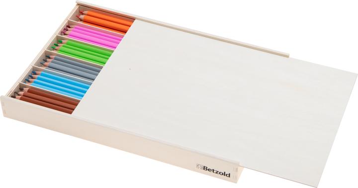 Produktbild Betzold 144 dicke Dreikantstifte (17,5 cm) in Holzbox (Bunt, 1 x)