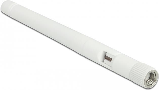 Produktbild Delock WLAN 802.11 b/g/n Antenne RP-SMA Stecker 2 dBi omnidirektional mit Kippgelenk weiss (WLAN)