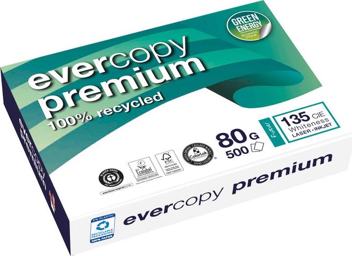 Image du produit Clairefontaine Papier universel Evercopy Premium recyclé, blanc (90 g/m², 500 x, A4)