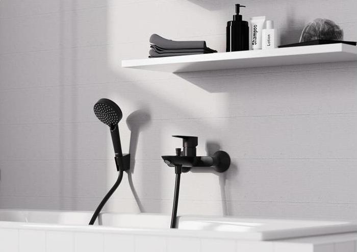 Image du produit hansgrohe HG Support de douche PORTER'S f Schl avec écrou conique noir mat