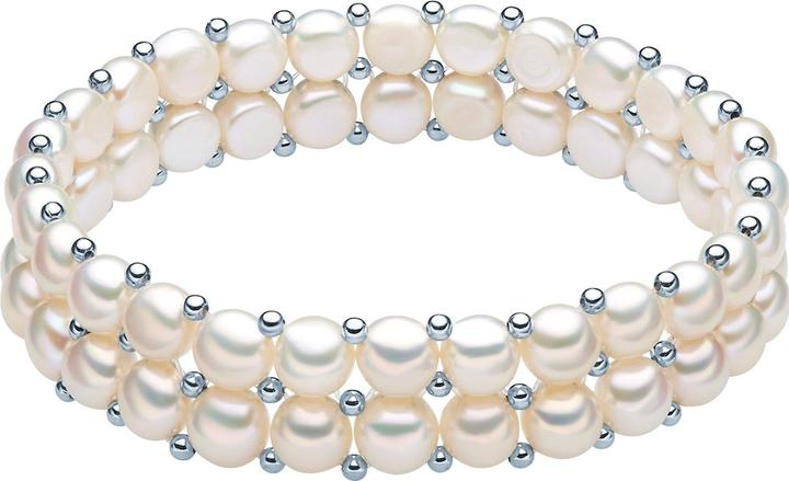 Valero Pearls Damen Sterling Silber Süsswasser-Zuchtperle silber 19,0 cm - 3116 (19 cm, Sterling Silber)
