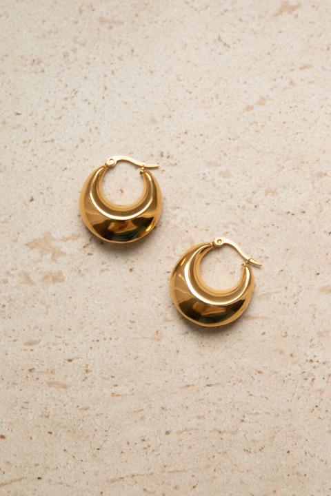 Image du produit Tara Style Bottega Hoop - Créoles (waterproof) (Acier inoxydable 18k plaqué or, 100% résistant à l'eau)