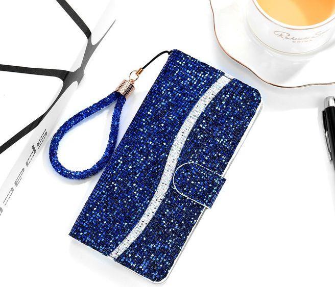 Immagine prodotto MU Style Copertina in pelle glitterata con strisce (Apple iPhone SE (terza generazione), Apple iPhone SE (seconda generazione), Apple iPhone 8, Apple iPhone 7)
