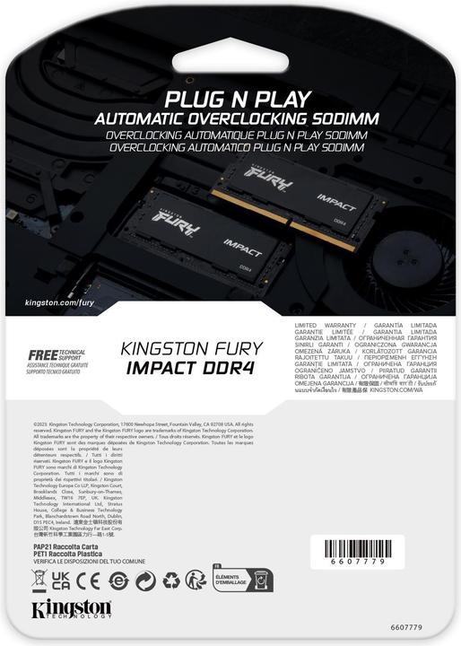 Immagine prodotto Kingston FURY Impact (1 x 32GB, 3200 MHz, DDR4-RAM, SO-DIMM)