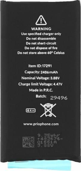 Produktbild prio Akkuzelle für iPhone 13 mini (ohne Flex-Kabel)