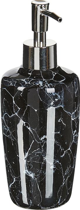 Actual product image Beliani Bathroom set 6-piece ceramic black terrazzo look PALMILLA