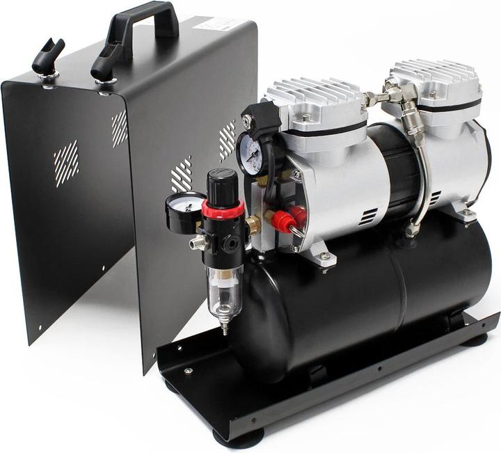 Image du produit Wiltec Compresseur Aérographe AF196AW Réservoir air Piston 2 cylindres 6bar Interrupteur 2 étapes