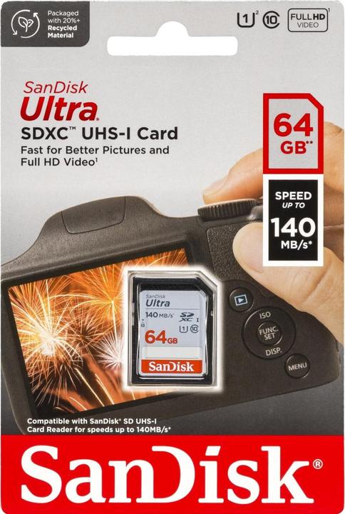 Actual product image SanDisk Ultra (64 GB, SDXC, U1, UHS-I)