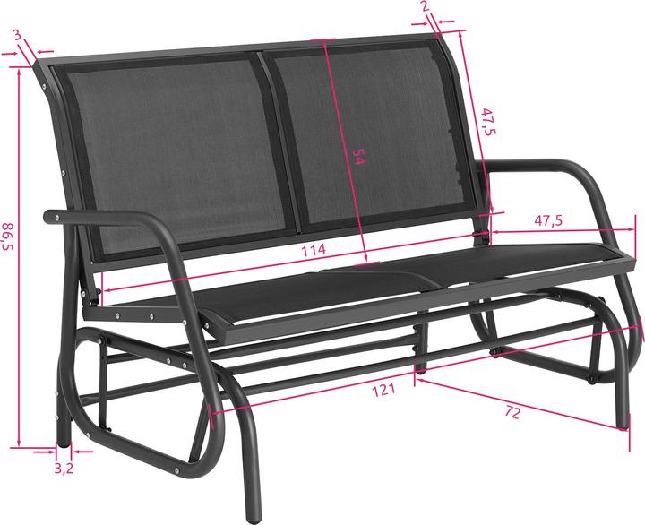 Actual product image tectake Garden swing bench Greta
