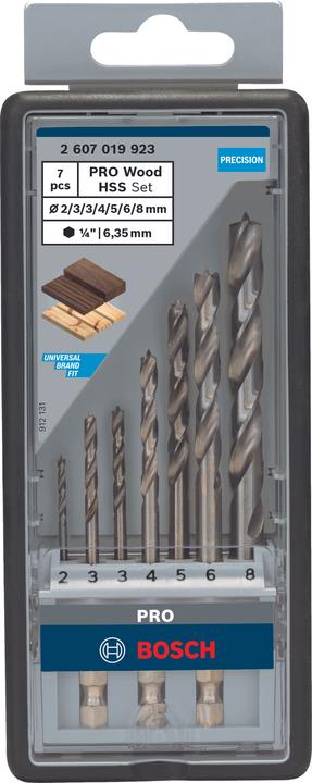 Productafbeelding Bosch Professional Zubehör Houtdraaiboor (6 mm, 3 mm, 5 mm, 8 mm, 2 mm, 4 mm)