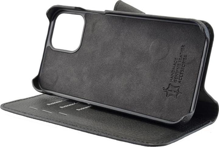 Produktbild Mike Galeli Echtleder-Bookcover 2in1 Joss black (Apple iPhone 12, Apple iPhone 12 Pro)