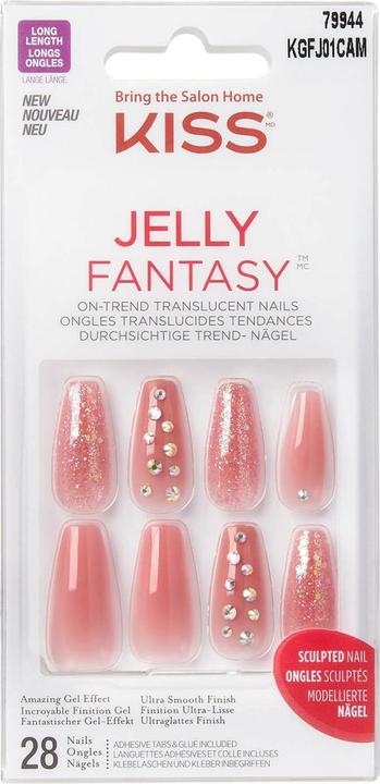KISS Nails - Jelly Fantasy Nail Be Jelly (Kunstnägel, Rot, Braun)