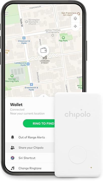 Actual product image Chipolo Brieftaschenfinder Bluetooth Tracker mit App-Unterstützung (iOS, Android)