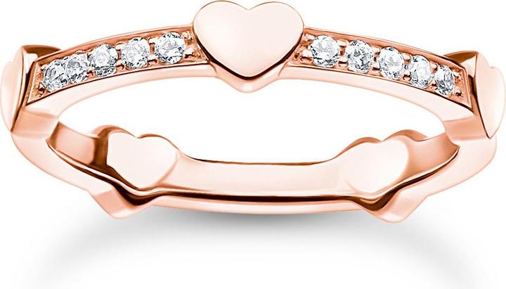 Thomas Sabo Ring Pavé mit Herzen Roségold