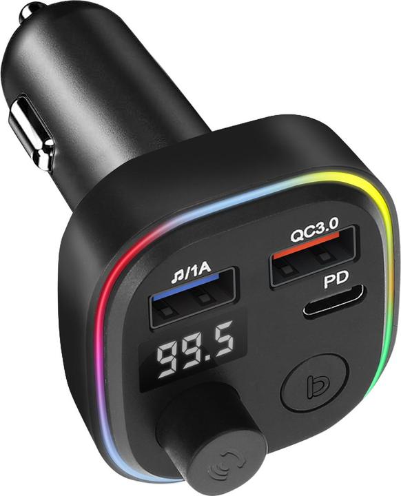 Image du produit Avizar Émetteur FM, connecteurs USB QC 3.0 + USB-C 18W